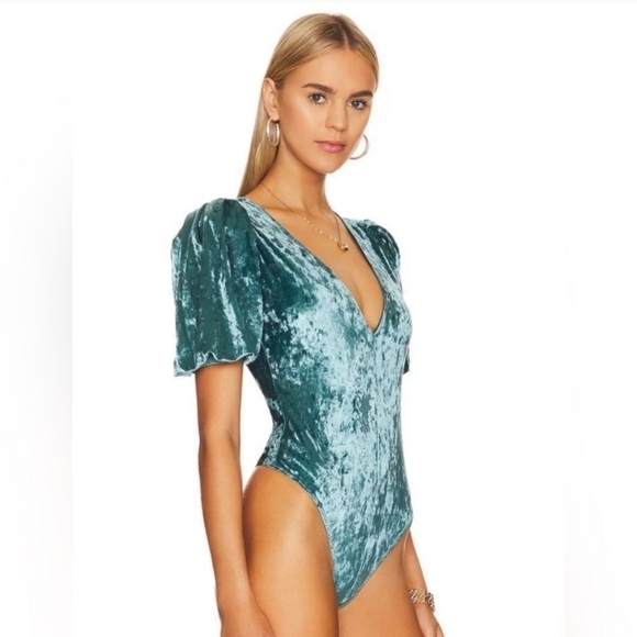 Free People Intimately NWT Don't You Wish Bodysuit in Deep Teal•Size Small•NWT - Picture 3 of 14